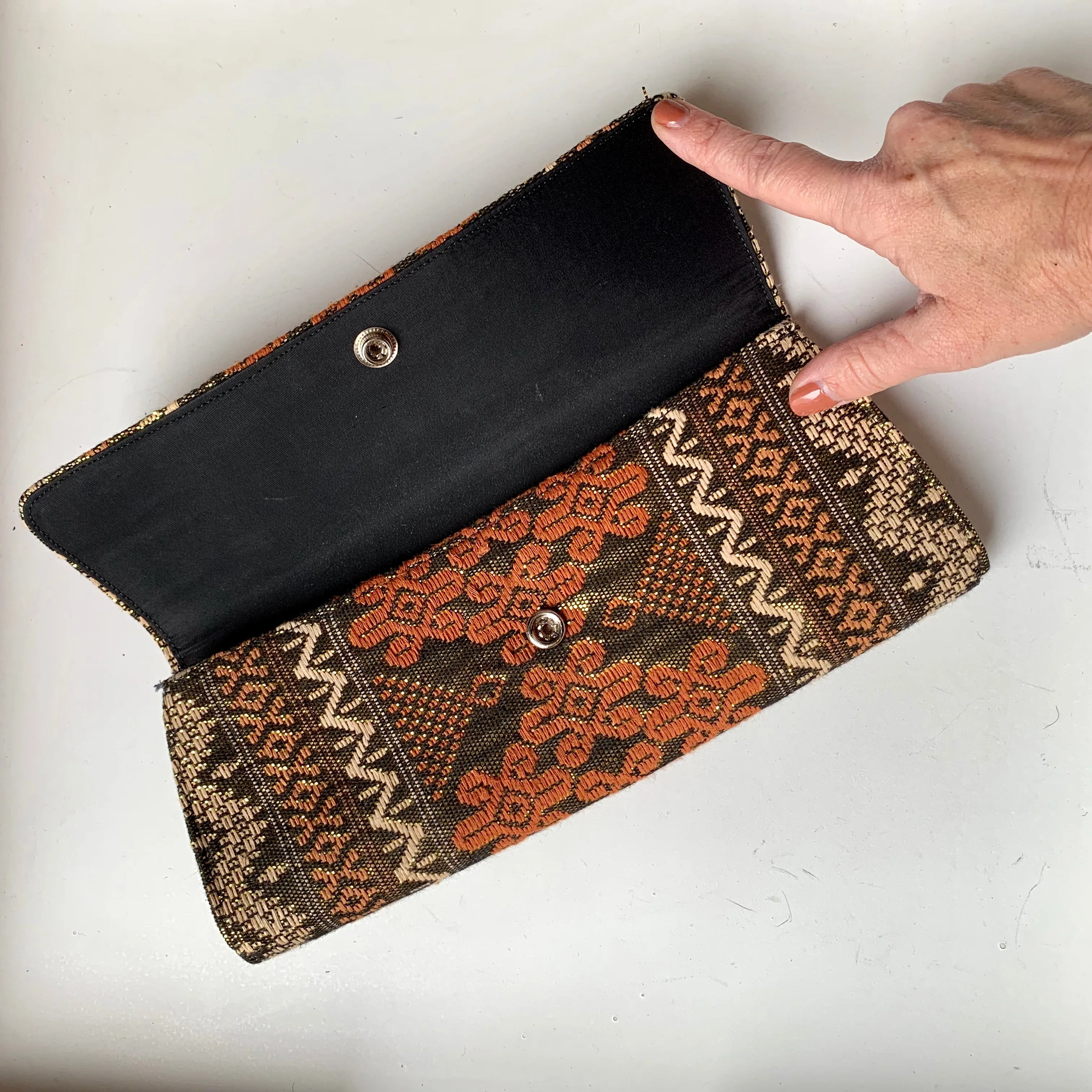 1960s Boho Tapestry Clutch