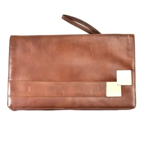 1980s Squares Brown Vintage Clutch