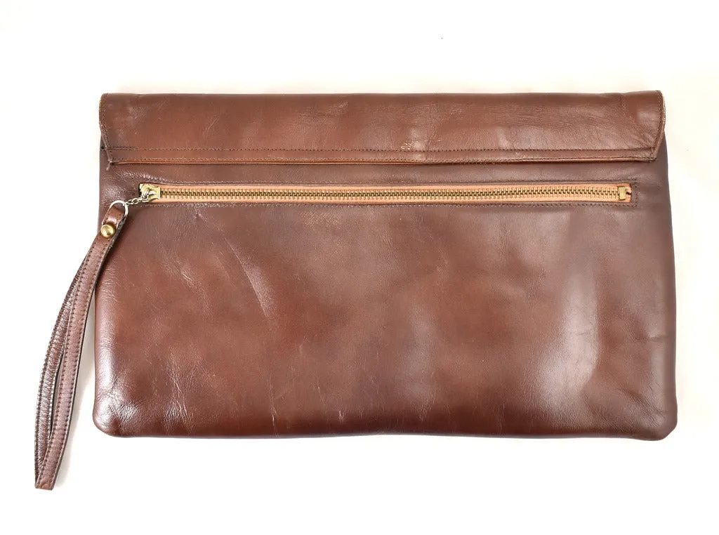 1980s Squares Brown Vintage Clutch