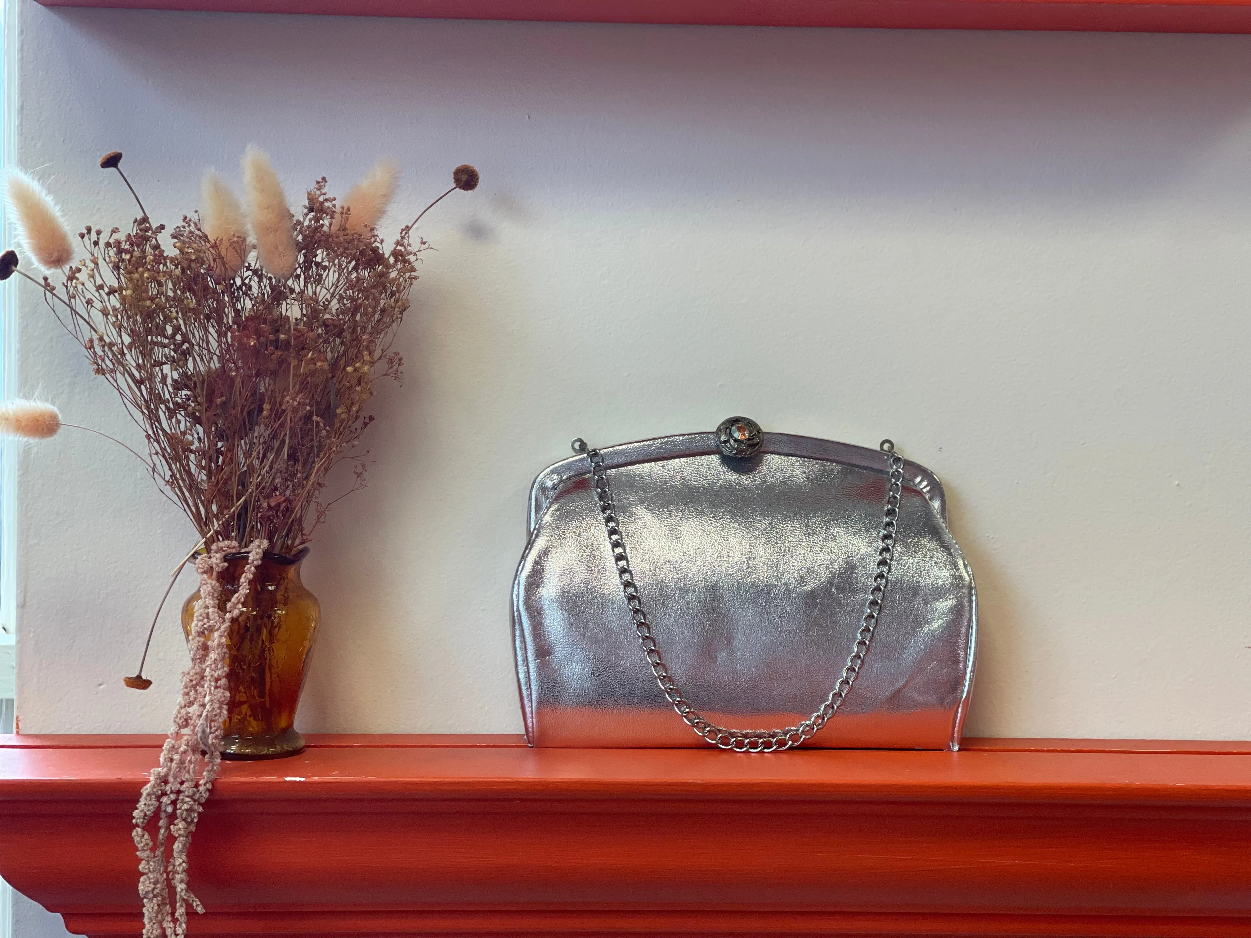 50's Vintage Silver Clutch