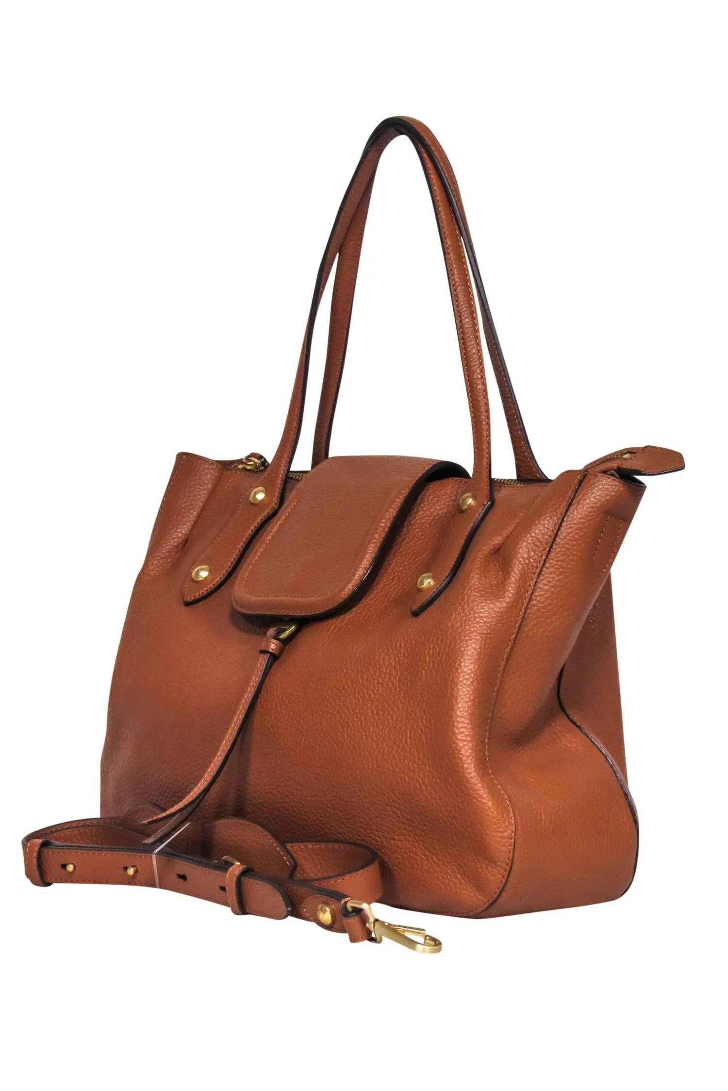 Annabel Ingall - Camel Leather Fold-Over Satchel