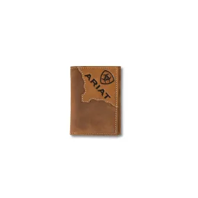 Ariat Two Tone Leather Brown Trifold Wallet