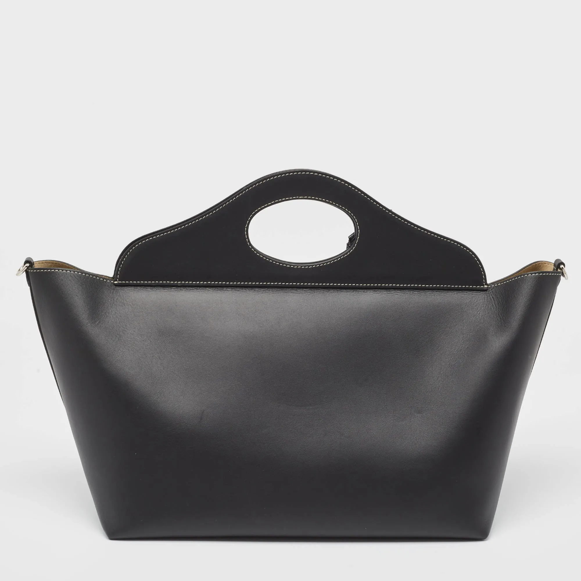 BURBERRY Black Leather Medium Soft Pocket Tote