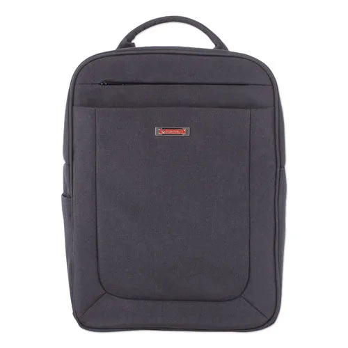 Cadence 2 Section Business Backpack, Fits Devices Up To 15.6", Polyester, 6 X 6 X 17, Charcoal