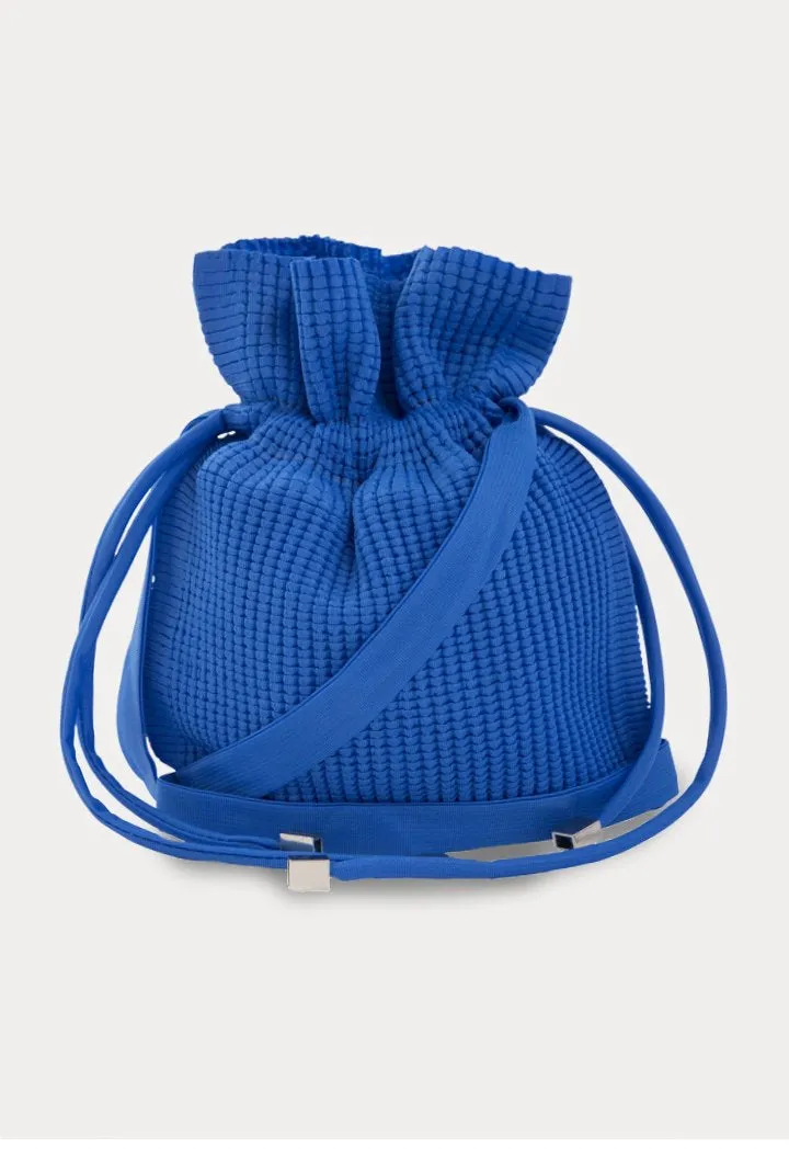 Choice Textured Drawstring Pouch Bag Cobalt