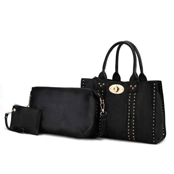 City Chic Satchel Handbag- 3 Piece Set