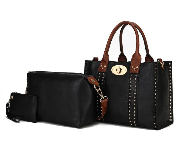 City Chic Satchel Handbag- 3 Piece Set