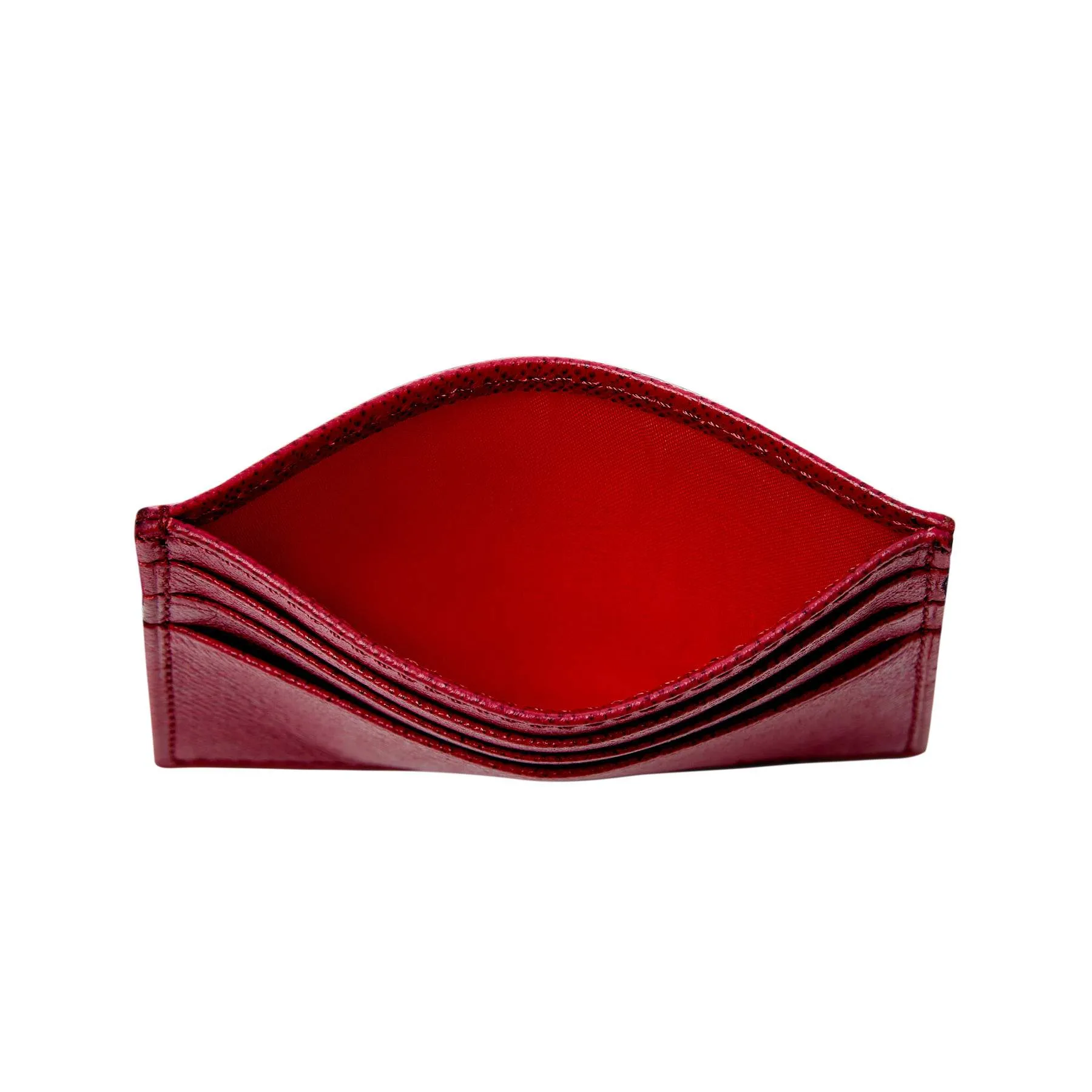 Claret Red Unisex Saffiano Leather Slim Card Wallet