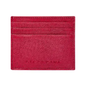 Claret Red Unisex Saffiano Leather Slim Card Wallet