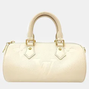 Cream Leather Empreinte Papillon BB Handbag