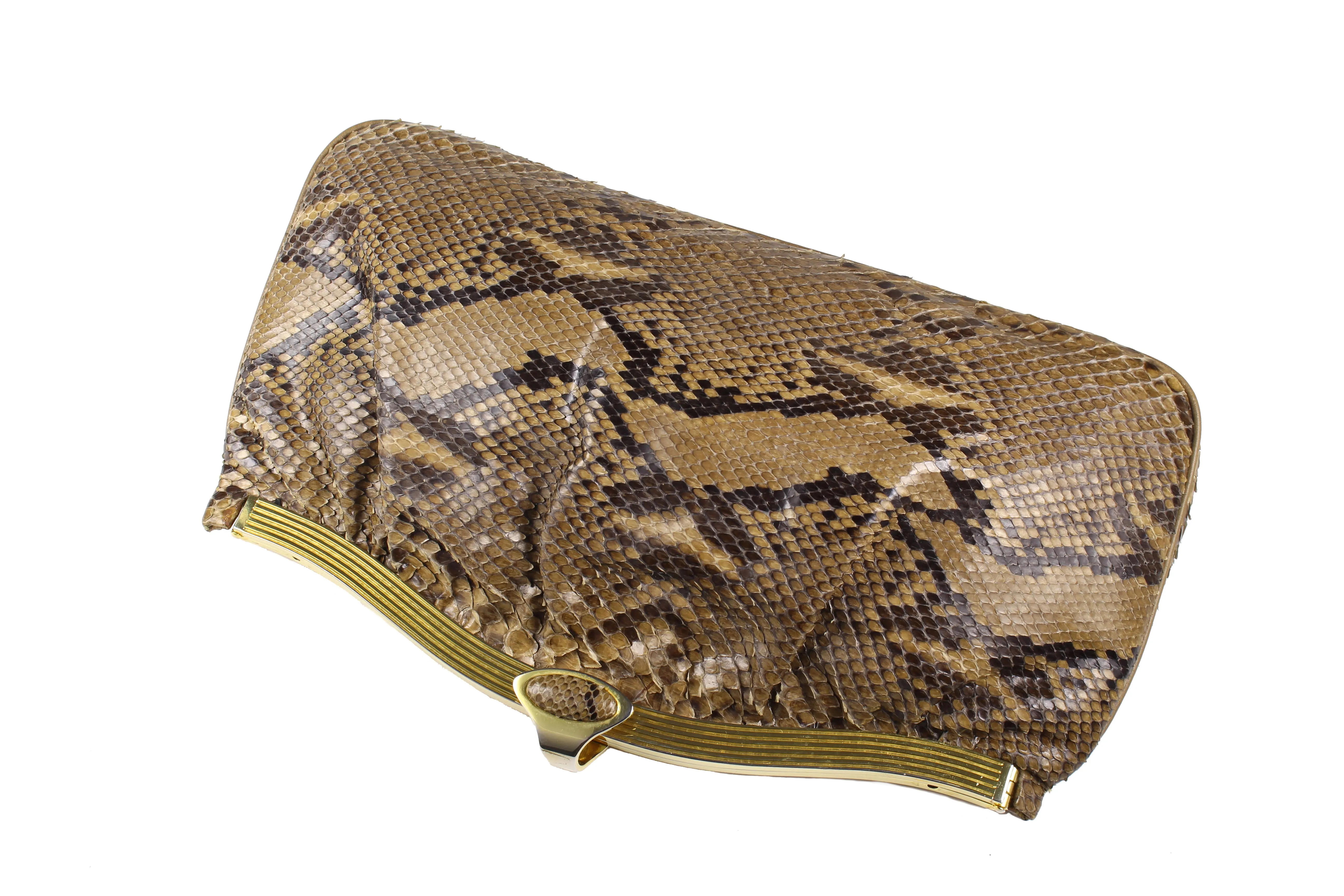 FINESSE La MODEL taupe python snakeskin handbag