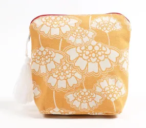 Floral Yellow embroidered Big Pouch