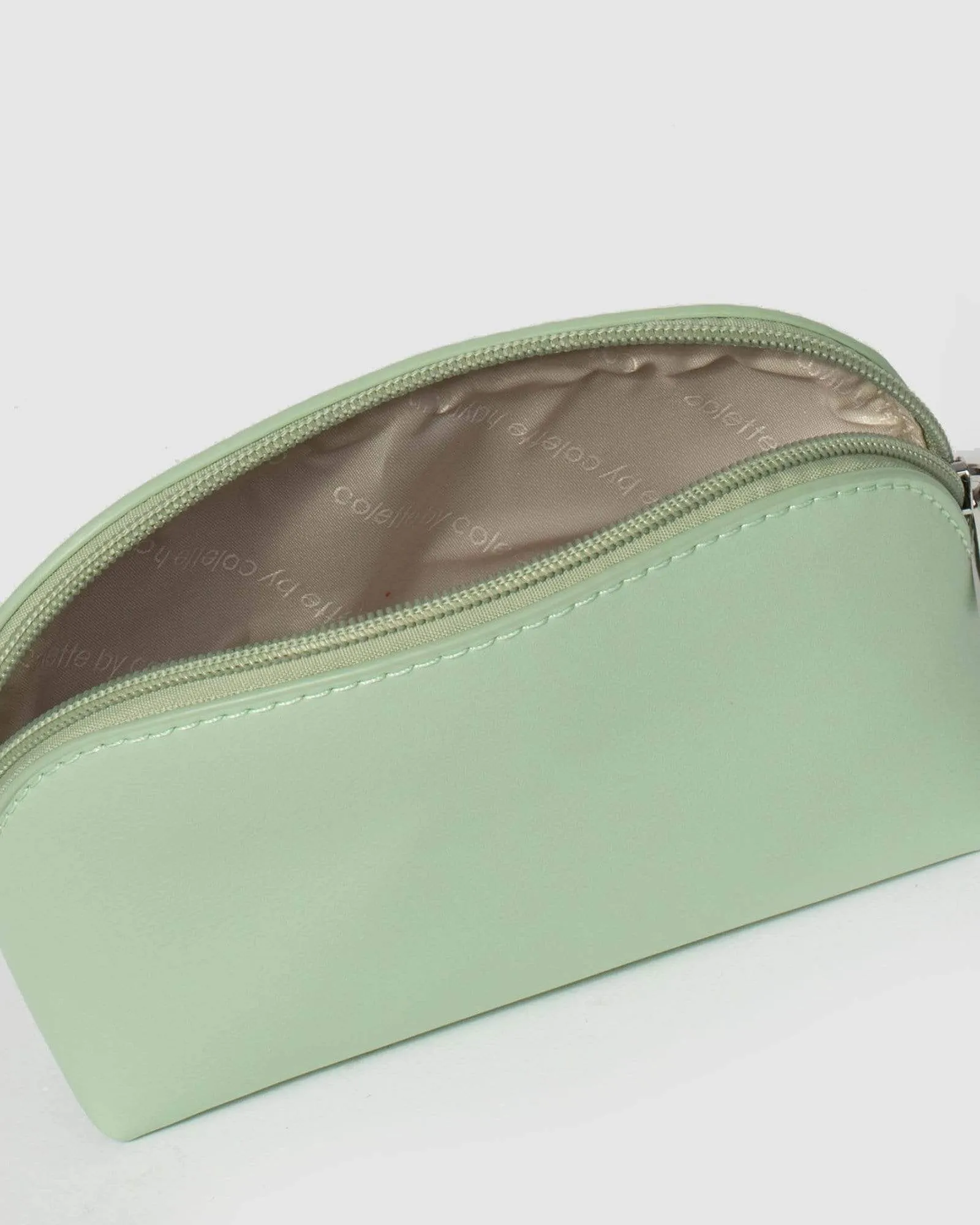 Green Double Pouch Cosmetic Case