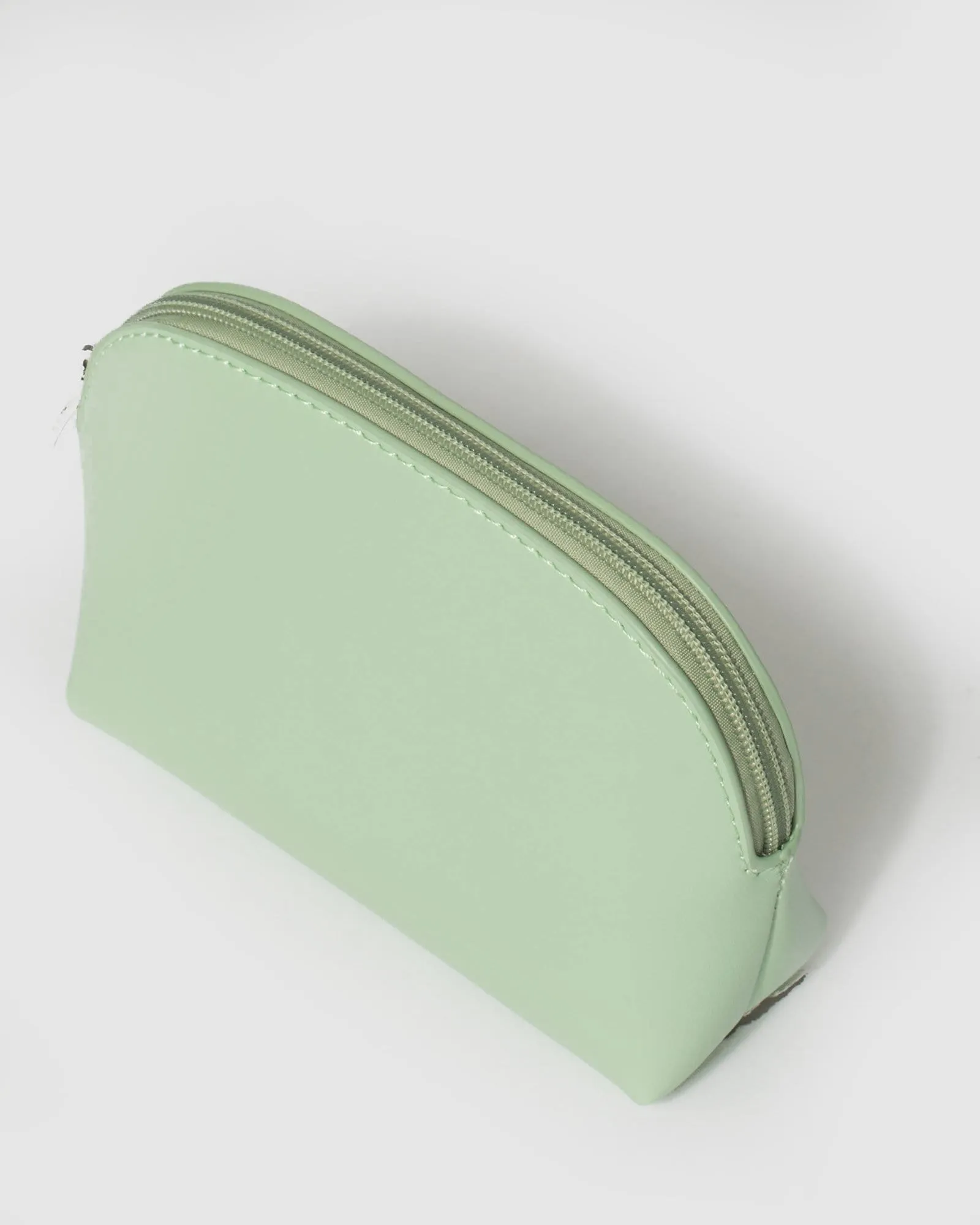 Green Double Pouch Cosmetic Case