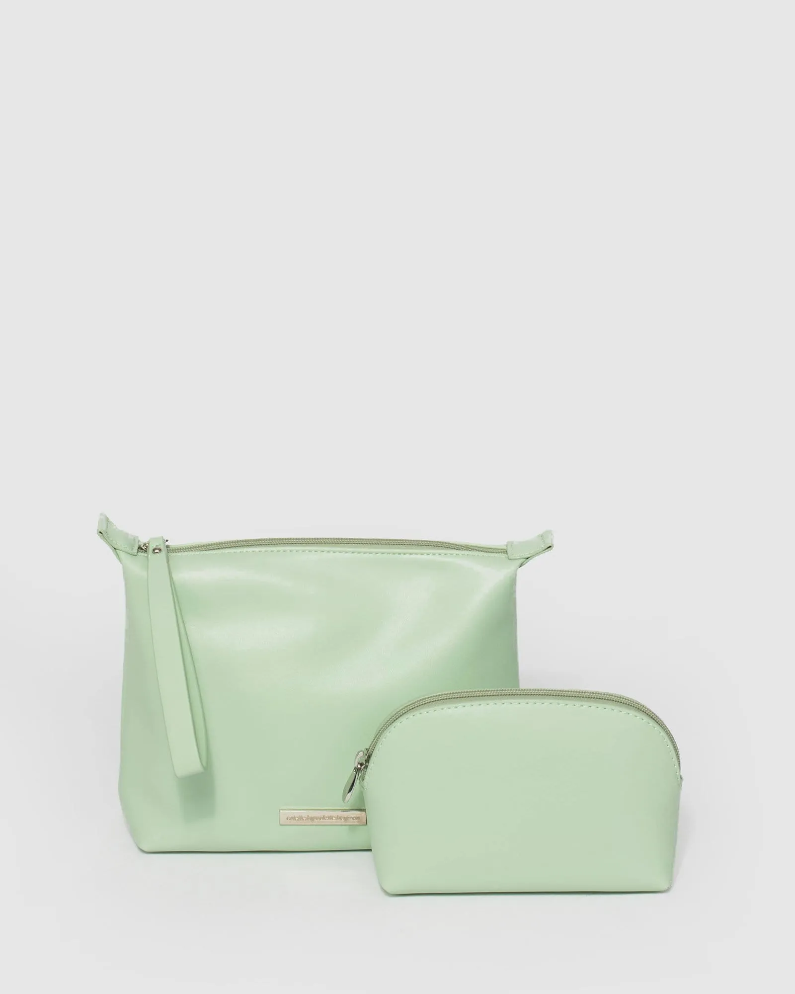 Green Double Pouch Cosmetic Case