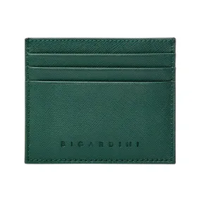 Green Unisex Saffiano Leather Card Wallet