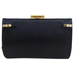 Gucci Vintage 1950’s Black Silk Satin Convertible Clutch Bag