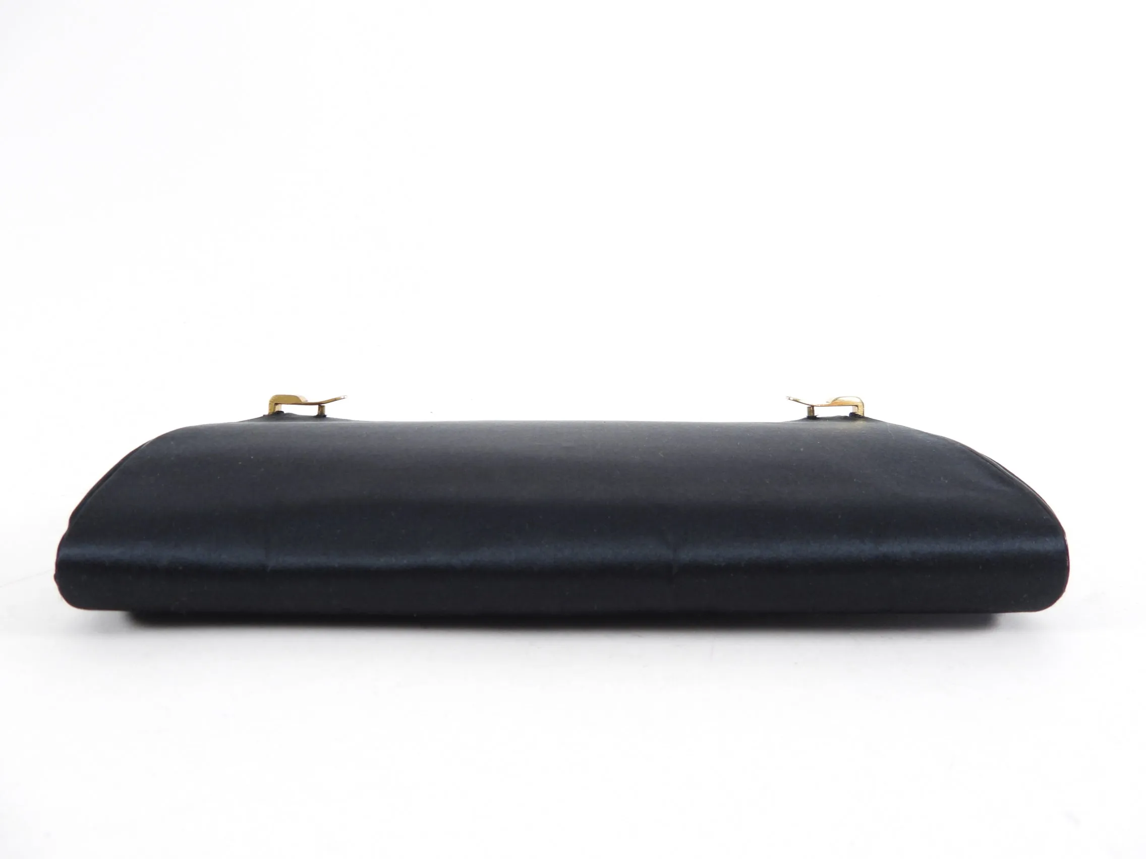 Gucci Vintage 1950’s Black Silk Satin Convertible Clutch Bag