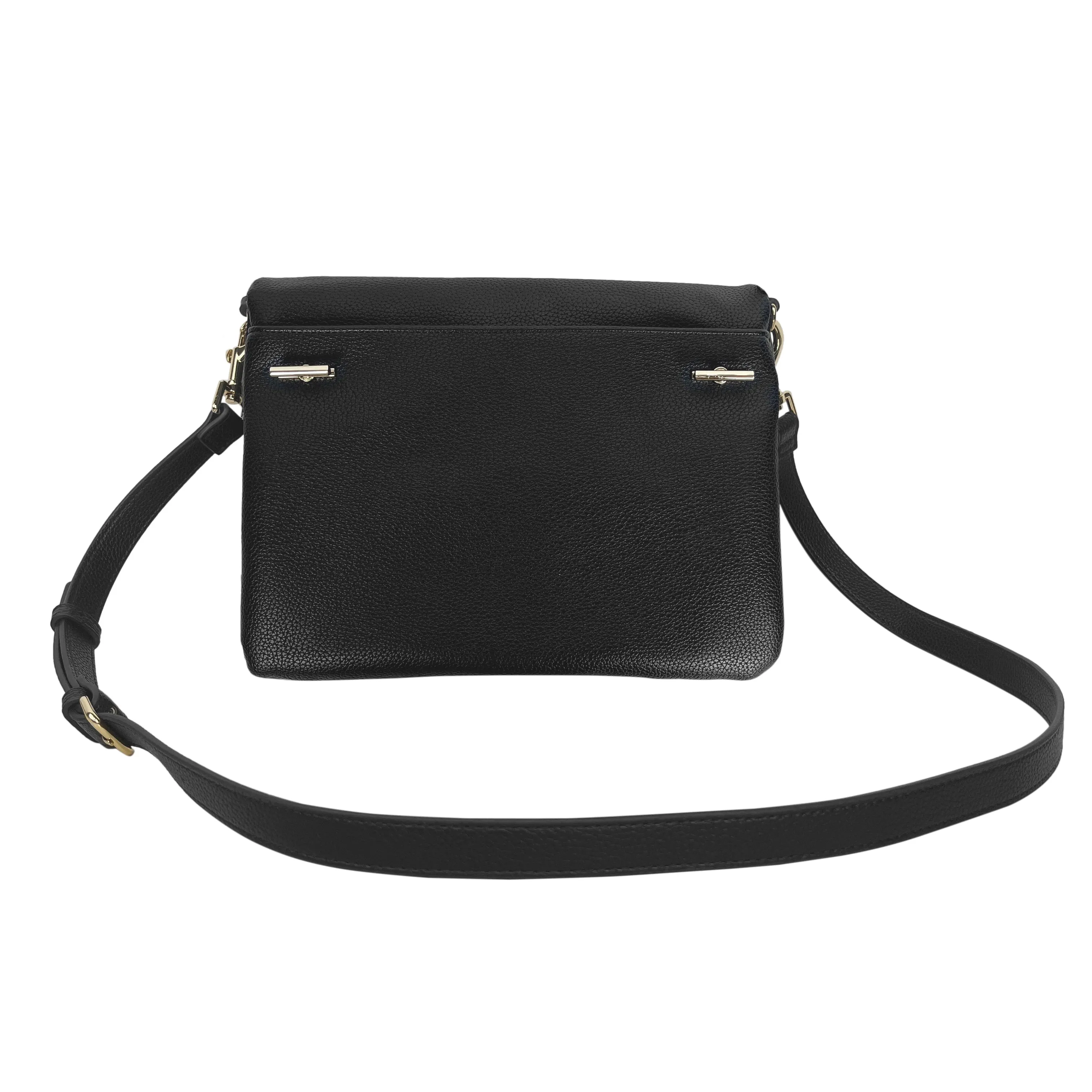 London Vegan Leather Convertible Crossbody or Laptop Bag - Black