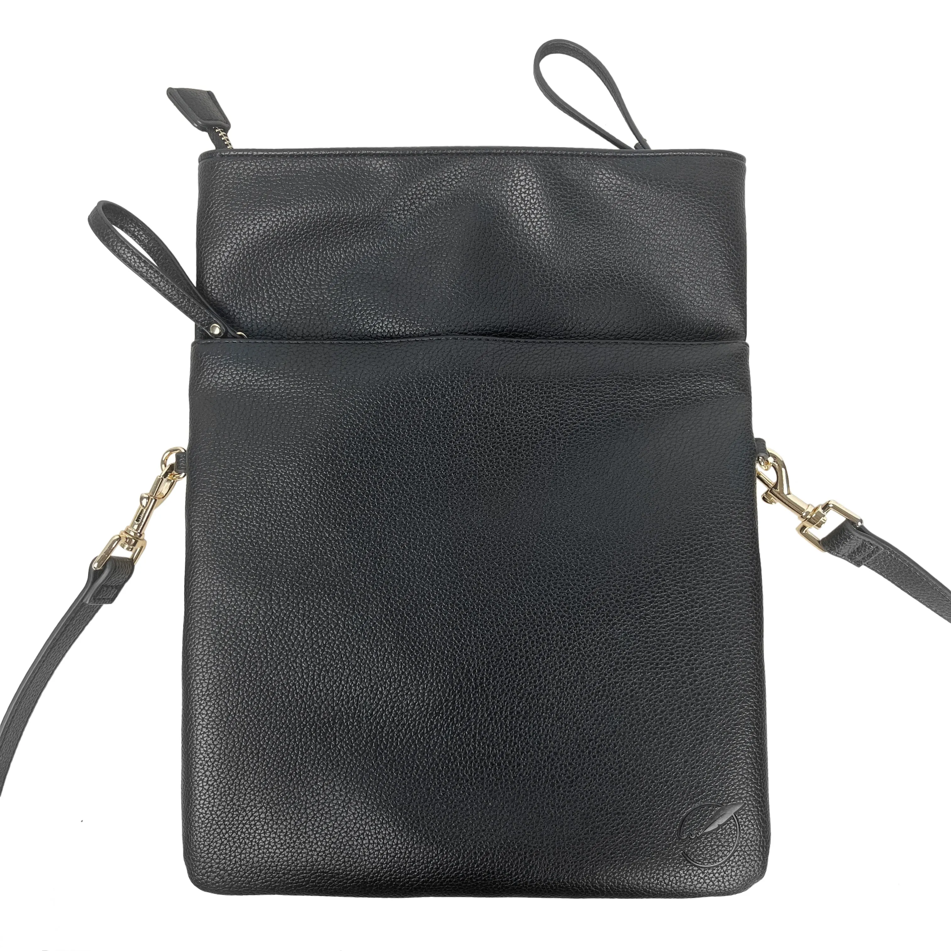 London Vegan Leather Convertible Crossbody or Laptop Bag - Black