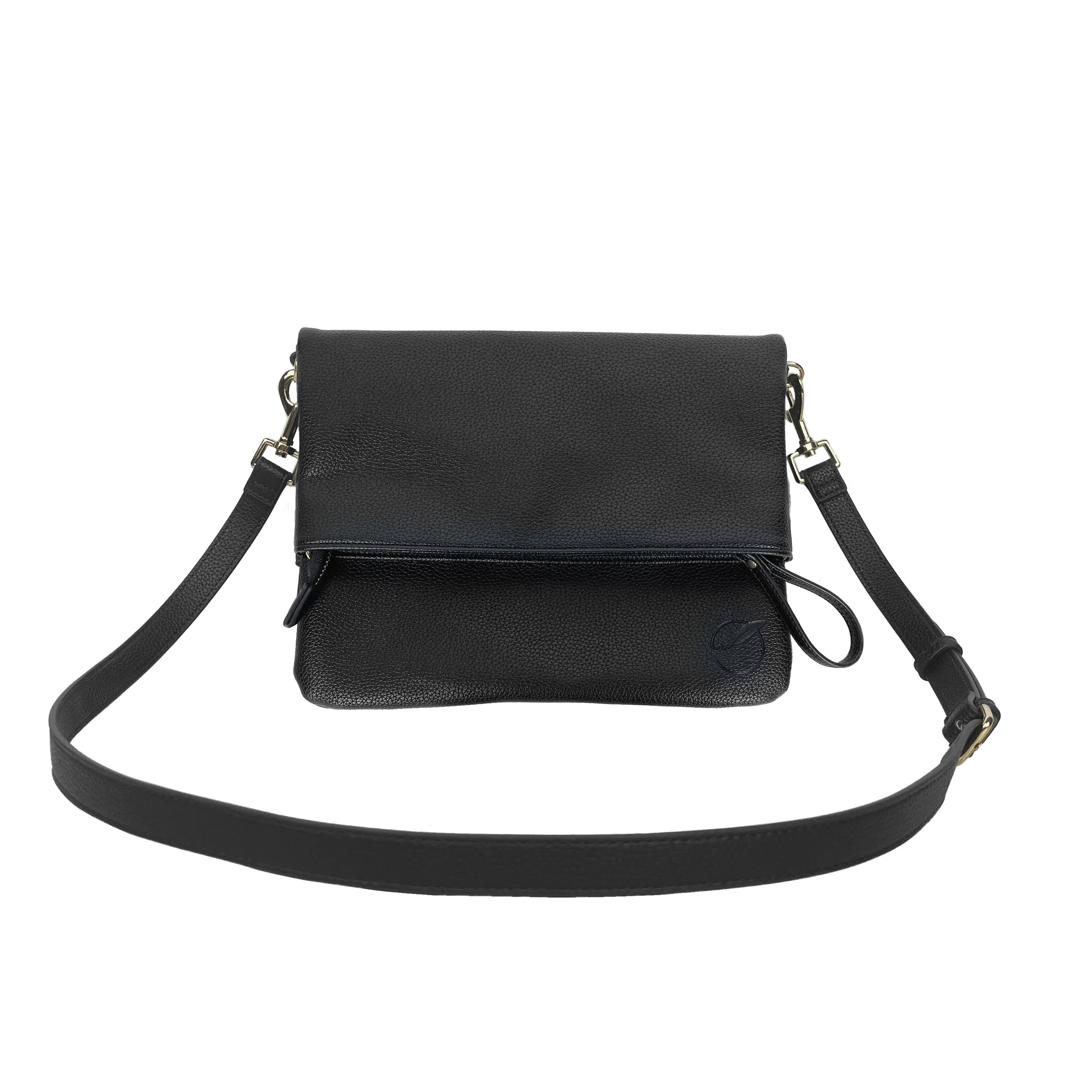 London Vegan Leather Convertible Crossbody or Laptop Bag - Black