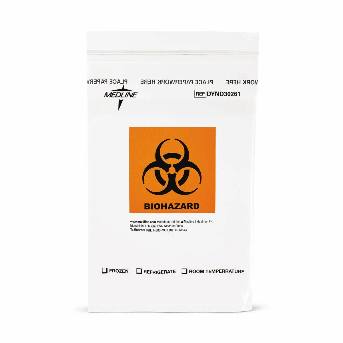 Medline Zip-Style Biohazard Specimen Bags