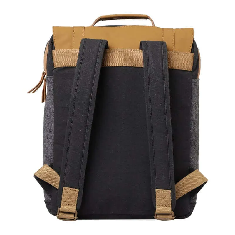 Mona B - Unisex Canvas Back Pack for Office | School and College with Upto 14" Laptop/ Mac Book/ Tablet: Arctic Dark Grey