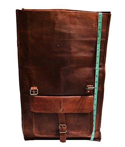 MROYALE™ 23" Vintage Leather Laptop Backpack - Water Resistant Roll Top Outdoor Rucksack