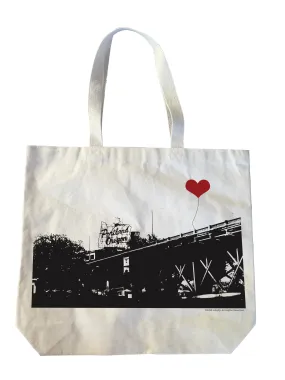 Portland Oregon White Stag Sign Cotton Canvas Heavyweight Tote Bag