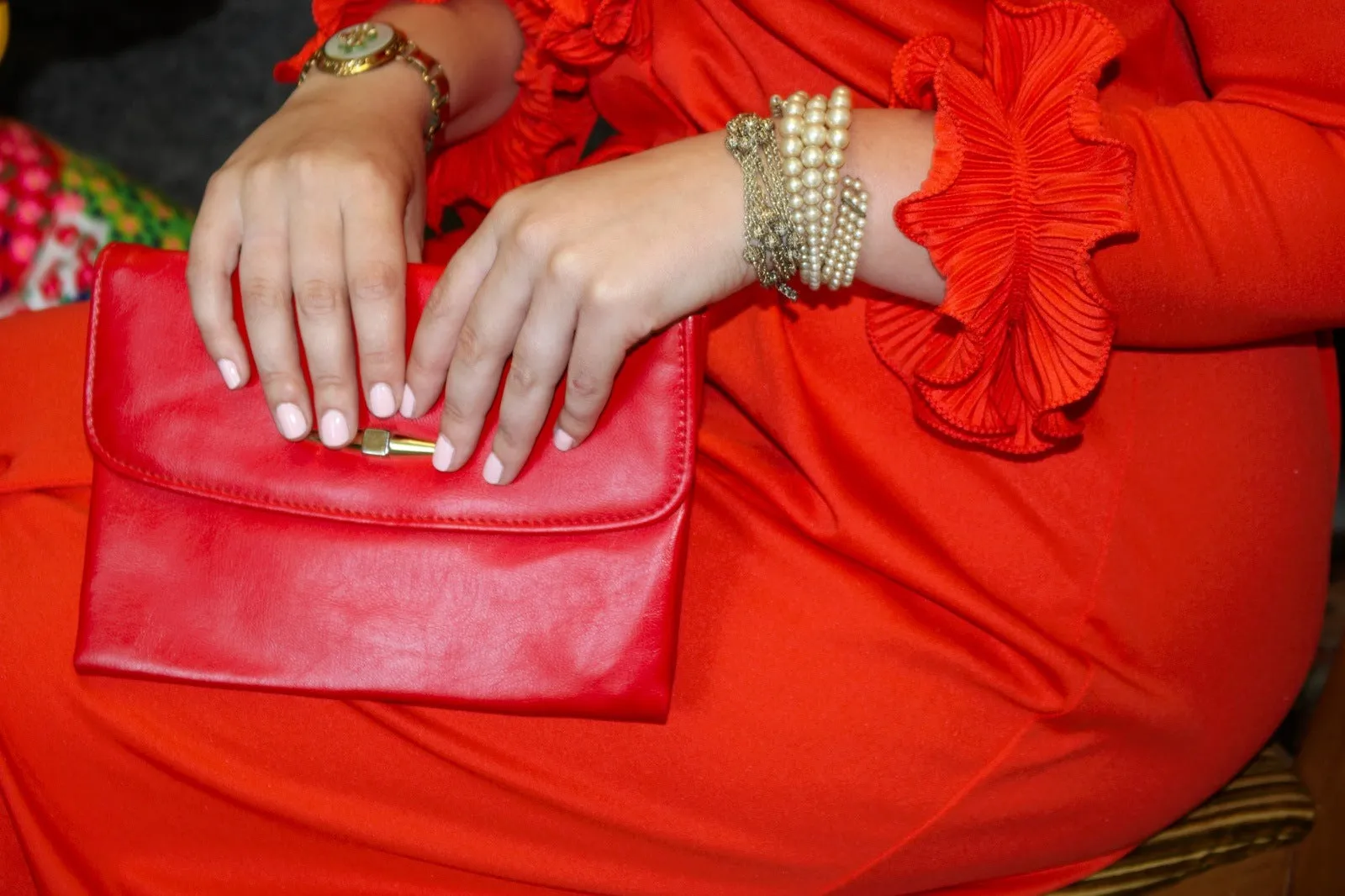 Red Envelope Clutch Bag Vintage Accessories