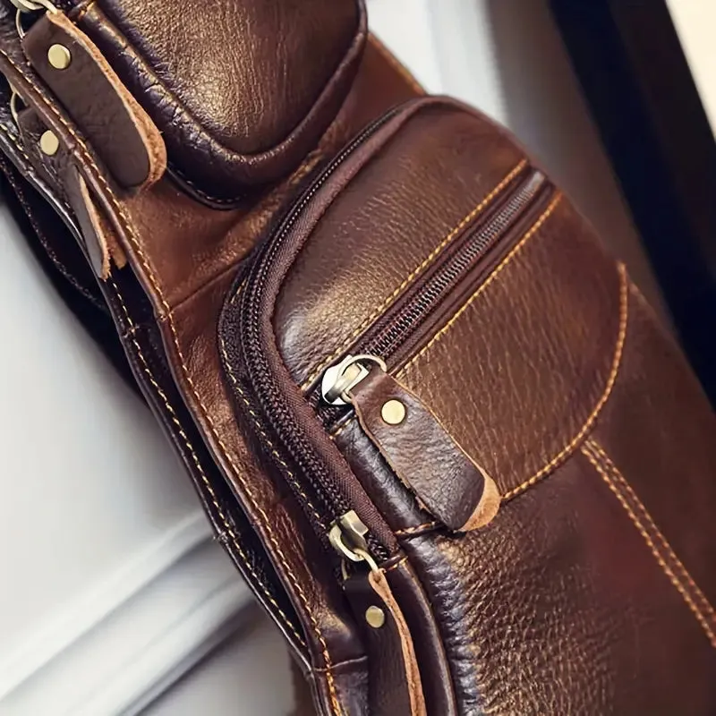 Rugged Vintage Leather Sling Bag