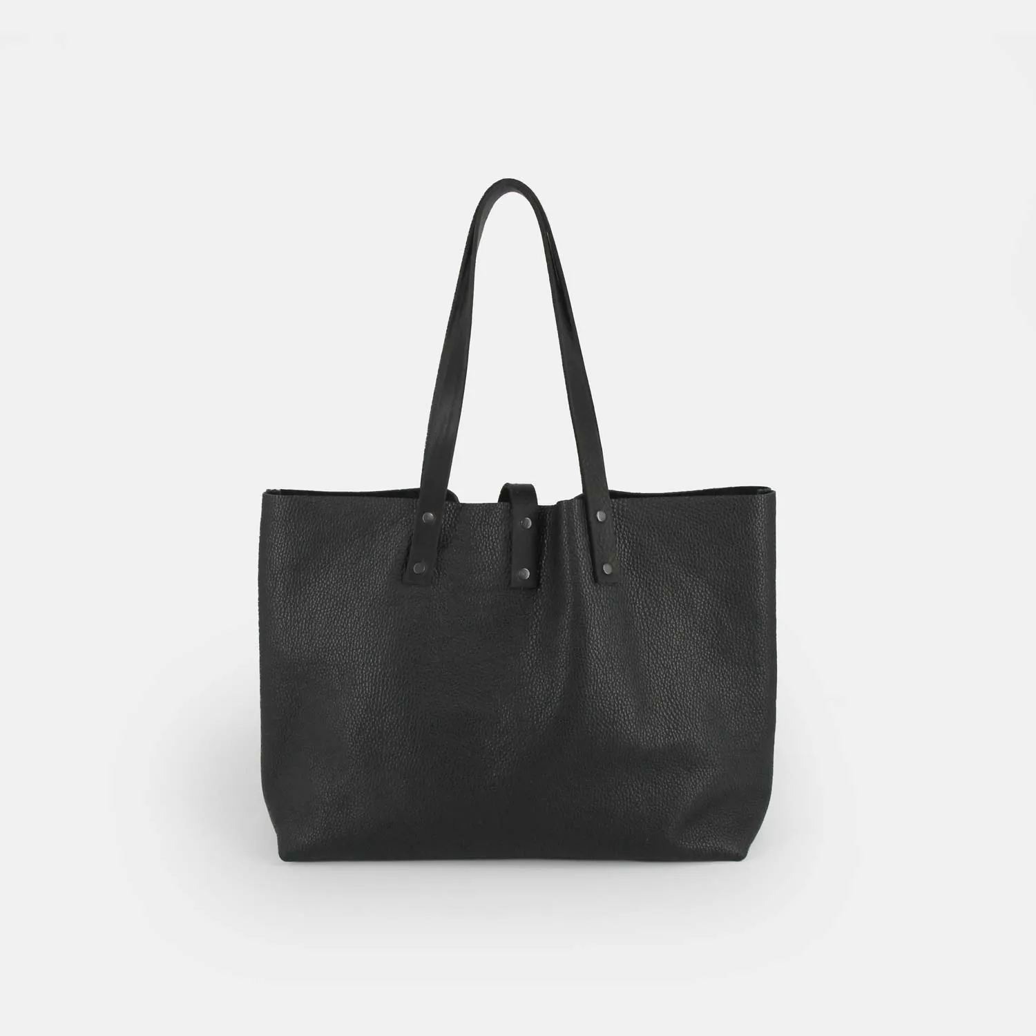 Soft Italian Leather Tote - Black