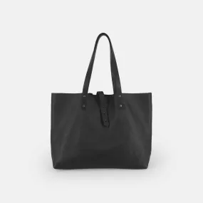 Soft Italian Leather Tote - Black