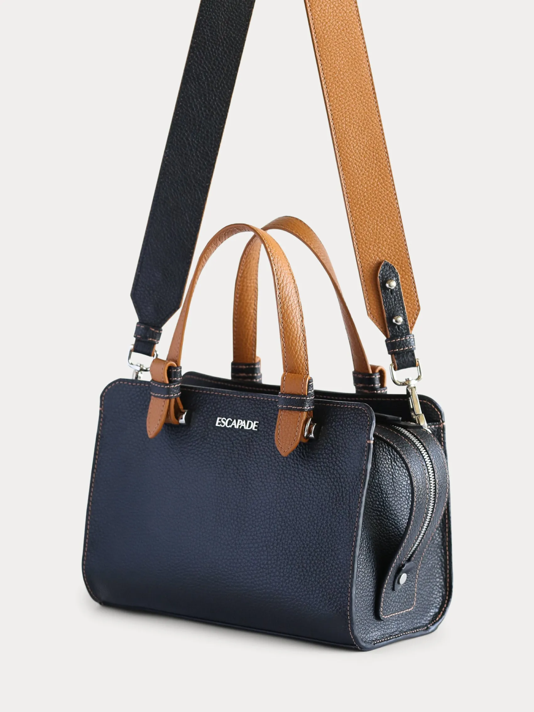 Soho Chic. Leather Satchel Bag.