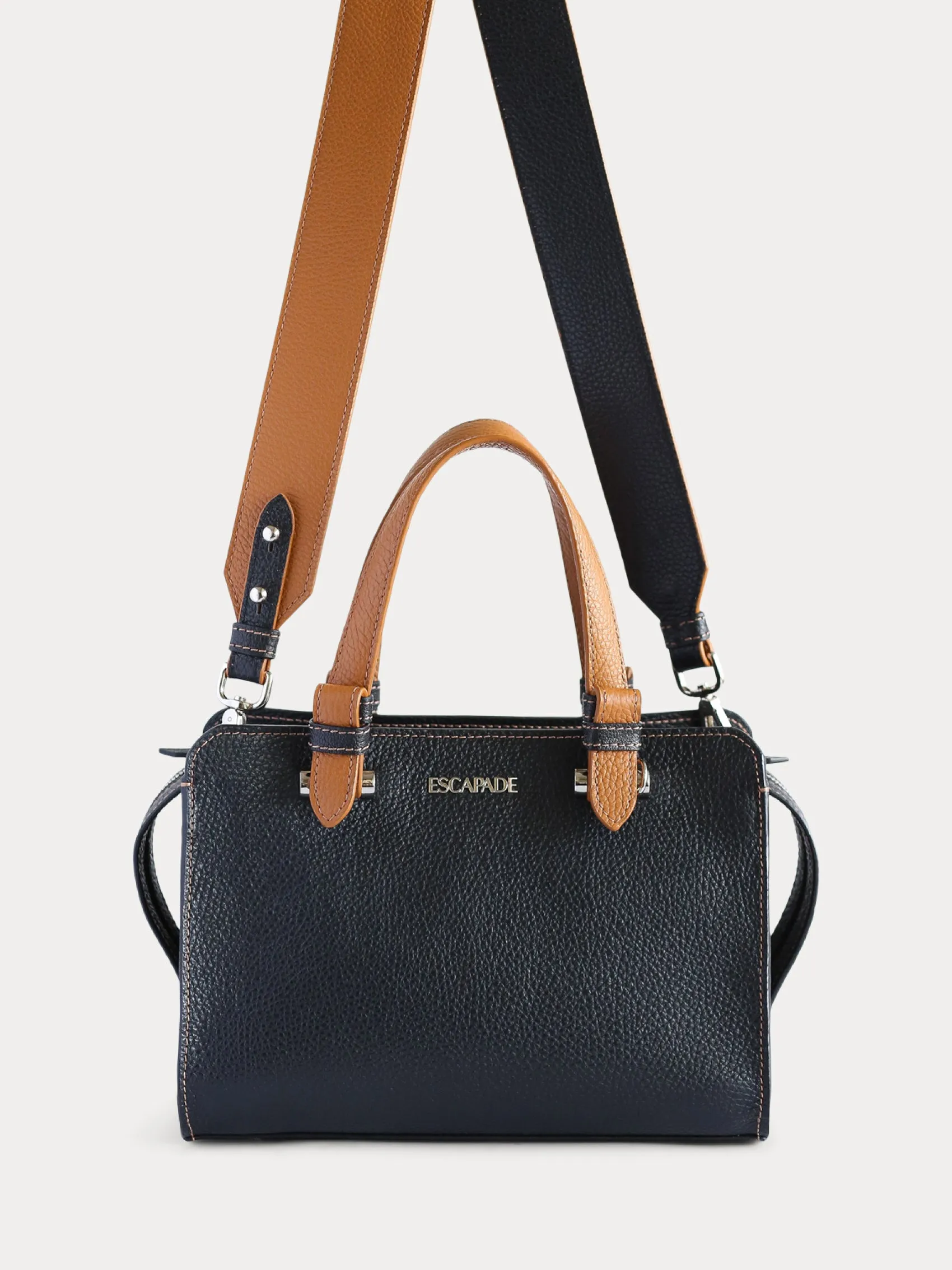 Soho Chic. Leather Satchel Bag.