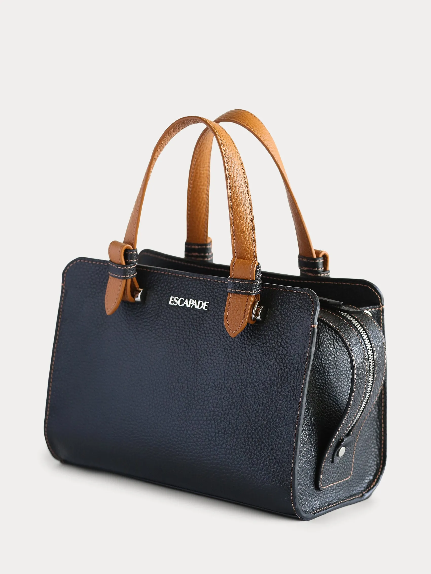 Soho Chic. Leather Satchel Bag.