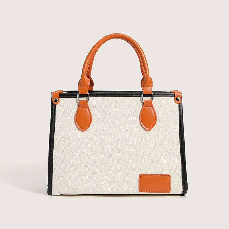 Summer Color Block Canvas Bag