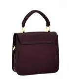 Textured Faux Leather Mini Satchel w/Cross-body Bag Burgundy