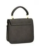 Textured Faux Leather Mini Satchel w/Cross-body Bag Gray