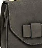 Textured Faux Leather Mini Satchel w/Cross-body Bag Gray