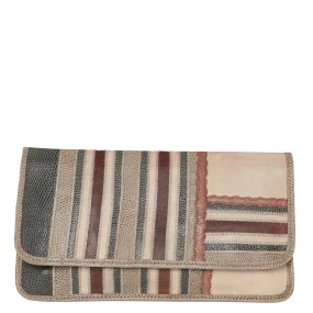 Vintage 80's Carlos Falchi Patchwork Oversize Envelope Clutch